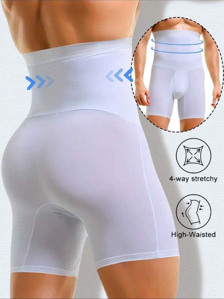 Men's High-Waist Compression Shapewear Shorts – Tummy Control & Thigh Slimming Body Shaper